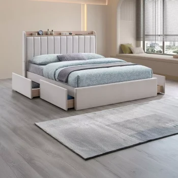 AuroraLift Upholstered Storage Bed