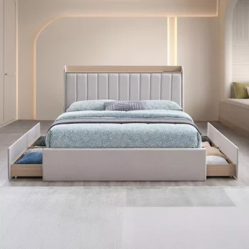 AuroraLift Upholstered Storage Bed