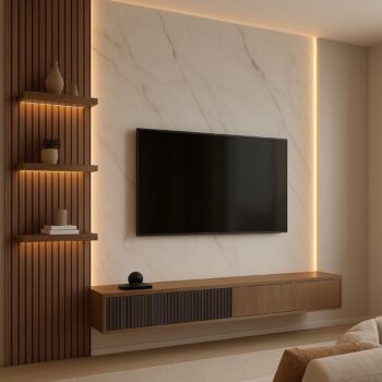 MODERN VEINED LED TV WALL