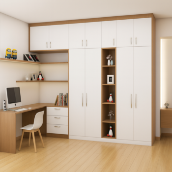 SmartStudy Wardrobe with Workstation & Display Unit