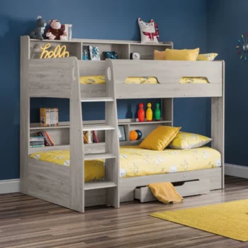 Loirin kids Bunk Bed with Shelves & Drawer Storage