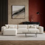 Ivory Corner 3 Seater L-Shape Sofa