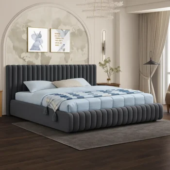 Modern Fabric Upholstered Bed for Master Bedroom
