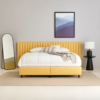 Sunora Yellow Channel Tufted Bed
