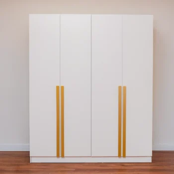 Lervi 4-Door Wardrobe - Golden Handle