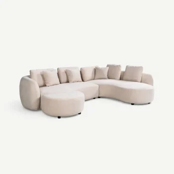 Danla  Corner Sofa with Ottoman